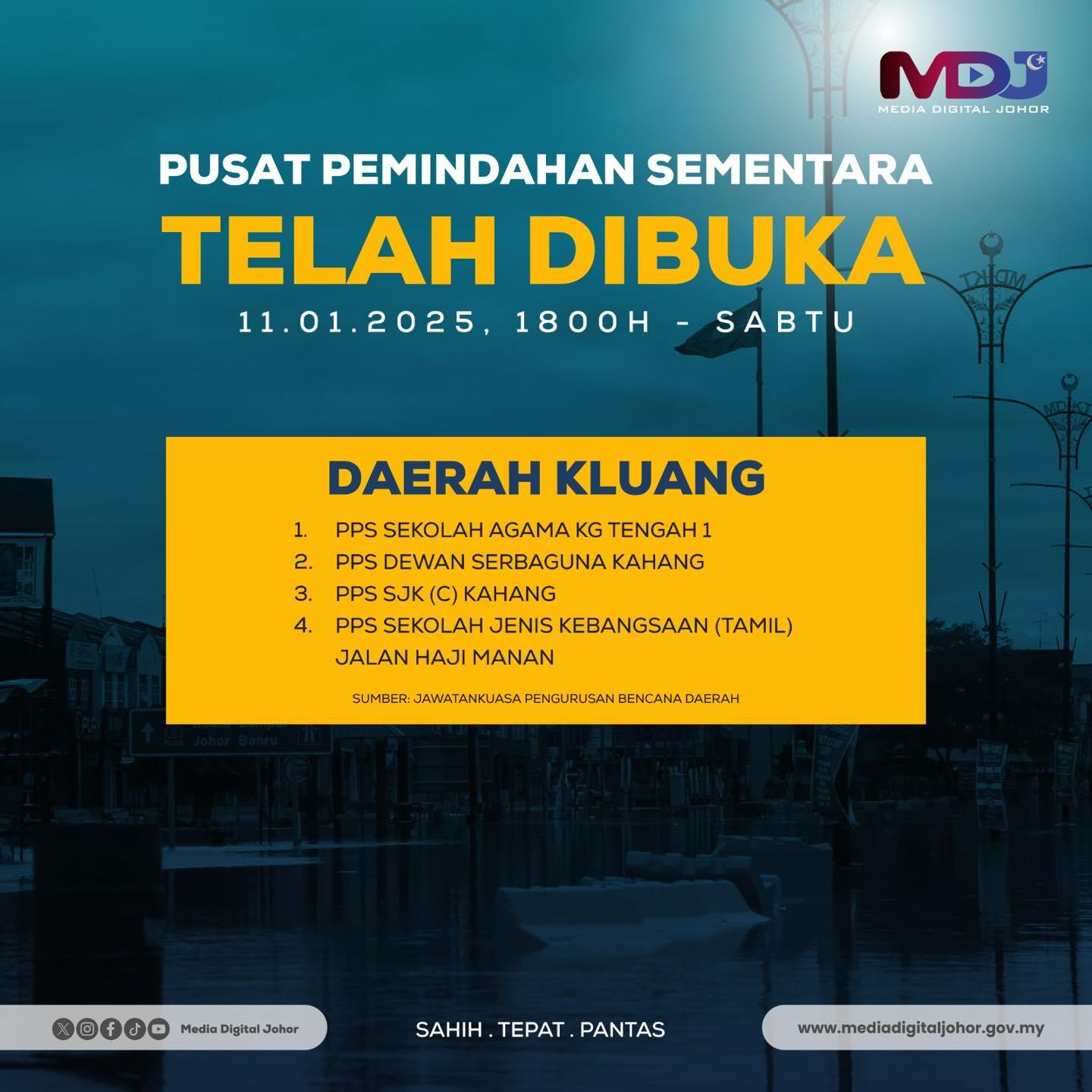 Pusat Pemindahan Sementara Mangsa Banjir Di Kluang